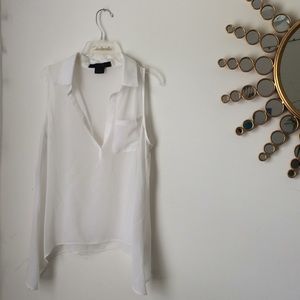 White pull over blouse